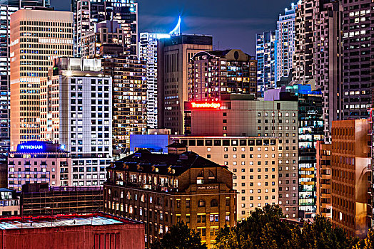 悉尼,建筑,夜晚