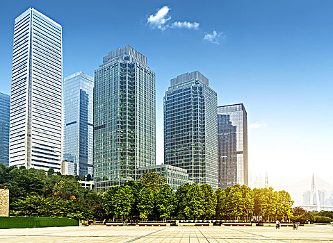 重庆中央公园和江北嘴金融中心