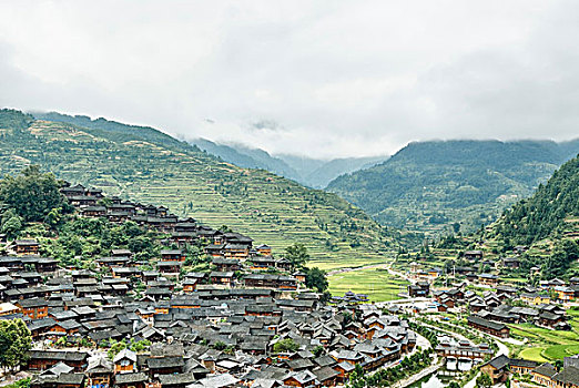 山谷,风景,西江,乡村,贵州,中国