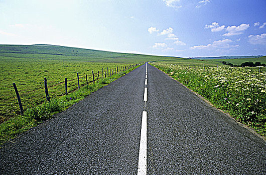 法国,奥弗涅,乡村,道路