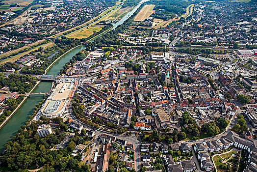 航拍,俯视,城市,中心,购物中心,鲁尔区,北莱茵威斯特伐利亚,德国