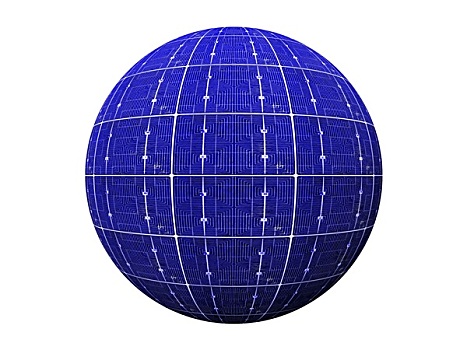 球,蓝色,光电,太阳能电池