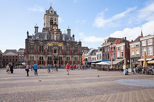 市政厅,市场,荷兰,欧洲