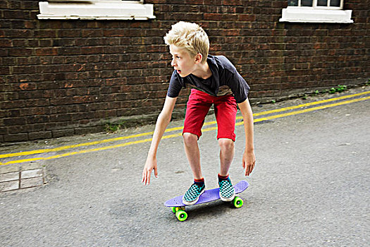 男孩,滑板