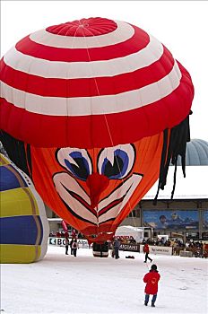 膨胀,气球,特别,小丑,形状,热气球,国际,节日,瑞士,欧洲