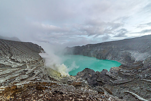 火山,层状火山,东方,爪哇,印度尼西亚