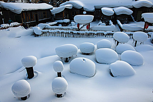 中国东北雪乡农家院子
