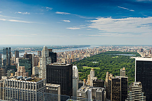 中央公园,风景,观注,平台,洛克菲勒,中心,曼哈顿,纽约,美国
