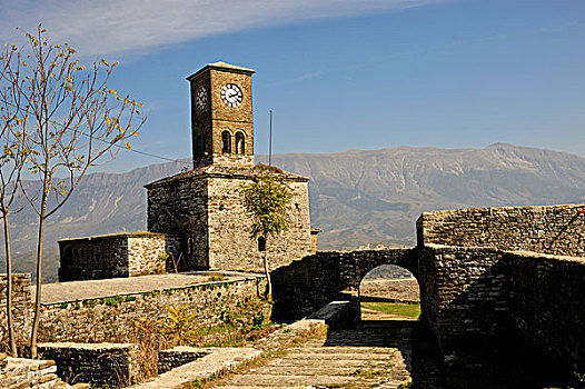 阿尔巴尼亚,吉洛卡斯特拉,钟楼,城堡