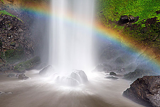 乌干达,彩虹,拱,上方,液滴,河,巨大,灭绝,火山,层叠,山坡,四个,魅力,瀑布