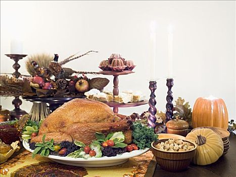 感恩节,自助餐,火鸡,美国