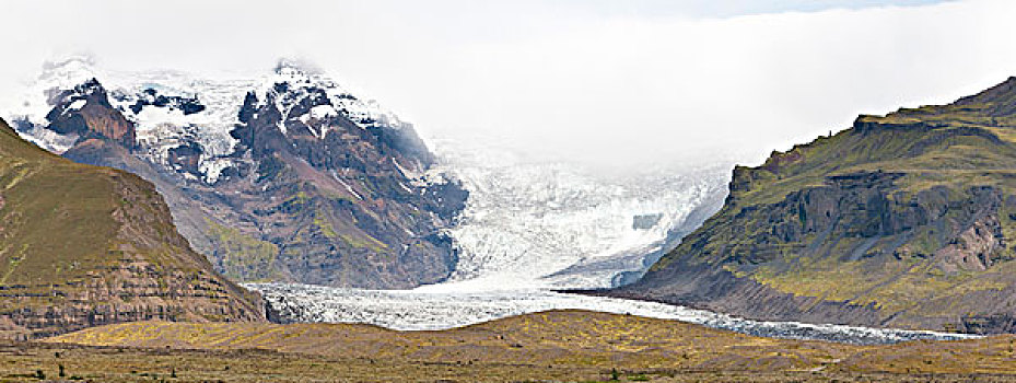 冰岛,全景,山,冰河