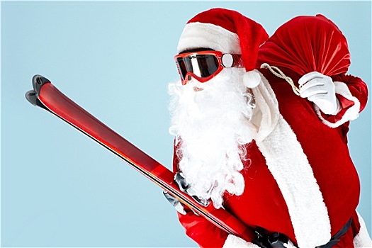 圣诞老人,滑雪