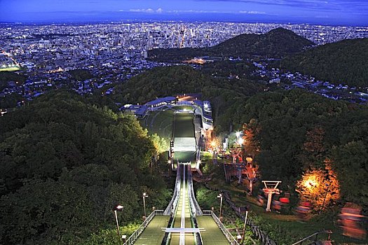 夜景,札幌,山