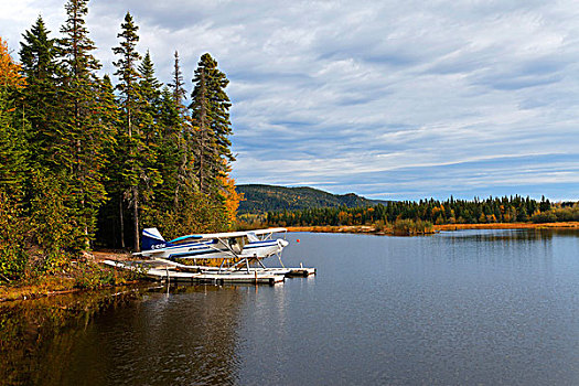 水上飞机,湖,靠近,区域,魁北克,加拿大