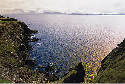 丁格尔湾,岩石,海岸线,丁格尔半岛,爱尔兰