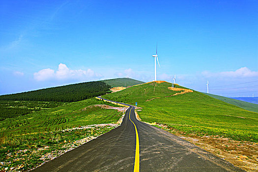 柏油路穿过草原