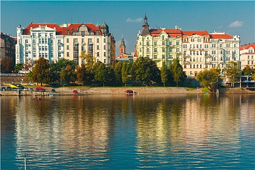 美景,风景,伏尔塔瓦河,老城,布拉格,捷克共和国