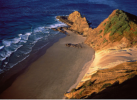 雷因格海角,海岸线,塔斯曼海,北岛,新西兰