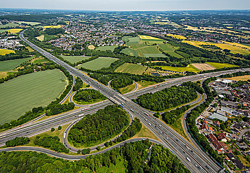 高速公路,交叉,风景,鲁尔区,北莱茵威斯特伐利亚,德国