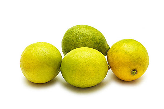 四个,柠檬,隔绝,白色背景