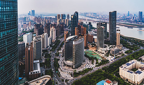 俯瞰南昌城市建筑景观