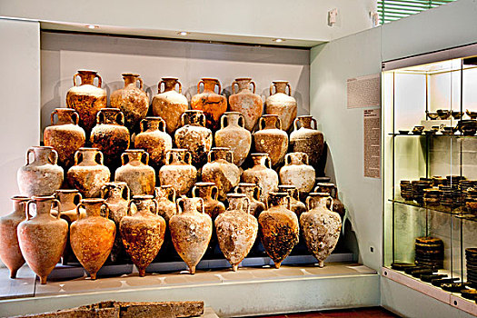 古老,粘土,罐,历史博物馆,利帕里,埃奥利群岛,西西里,意大利,欧洲