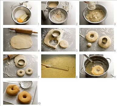 甜甜圈制作过程图片图片