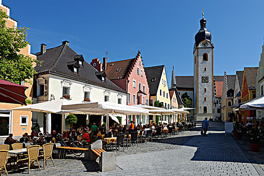 教区教堂,市场,普拉蒂纳特,巴伐利亚,德国,欧洲