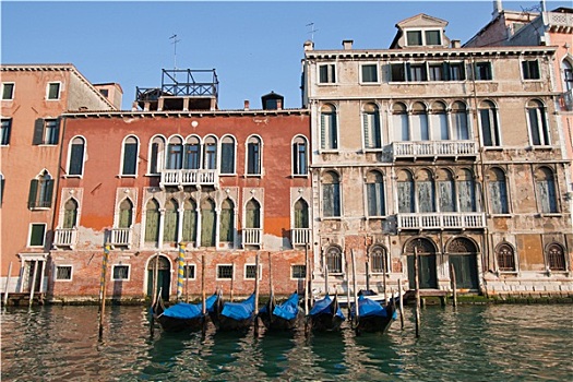 船,停放,大运河,威尼斯,意大利