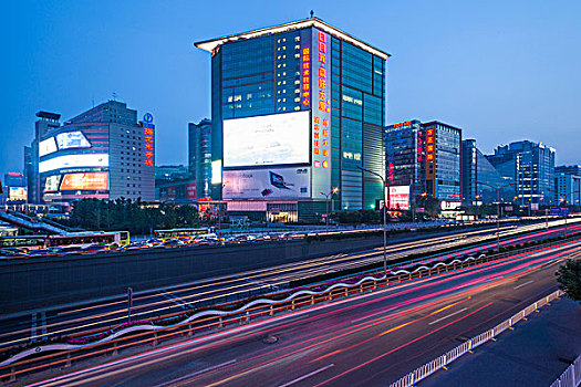 北京城市夜景和公路