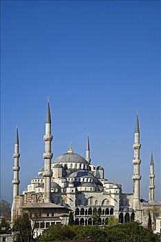 蓝色清真寺,名字,围绕,区域,建造,苏丹艾哈迈德清真寺,设计,伊斯坦布尔,土耳其