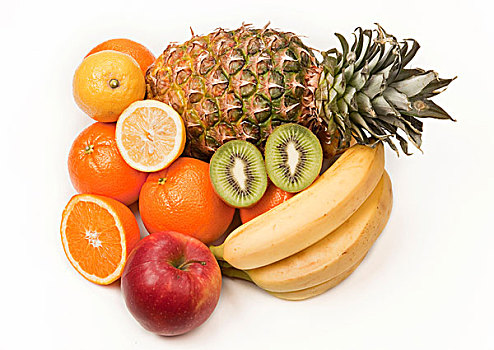 水果,种类,菠萝,猕猴桃,橘子,香蕉,苹果