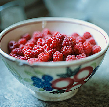 碗,新鲜,树莓