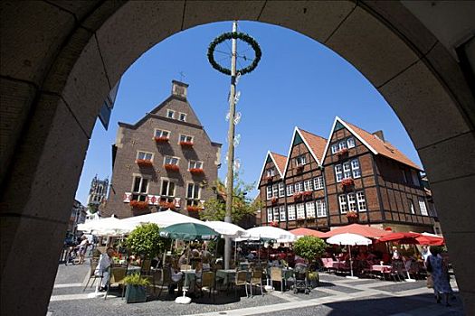 餐馆,院落,北莱茵威斯特伐利亚,德国,欧洲