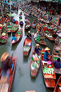 泰国,水上市场,船
