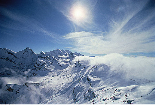 俯视,少女峰,区域,瑞士