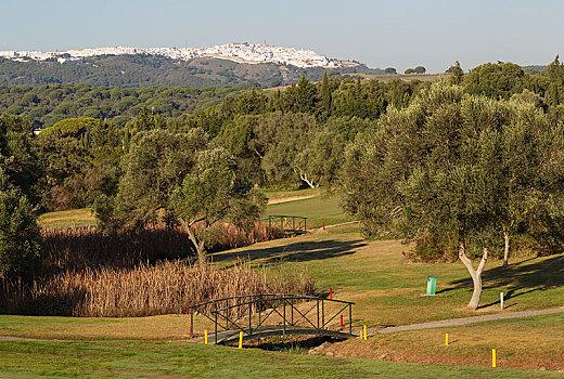 高尔夫球场,高尔夫,乡村俱乐部,后面,卡迪兹,安达卢西亚,西班牙,欧洲