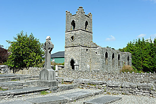 老,教堂,梅奥县,爱尔兰,欧洲