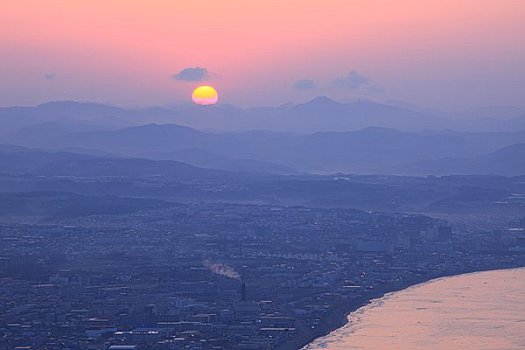 山,函馆,日出