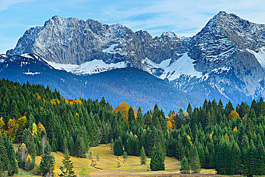 山脉,靠近,加米施帕藤基兴,陆地,上巴伐利亚,巴伐利亚,德国