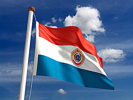 巴拉圭,旗帜,裁剪,小路