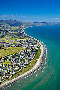 海滩,海岸,惠灵顿,北岛,新西兰,航拍