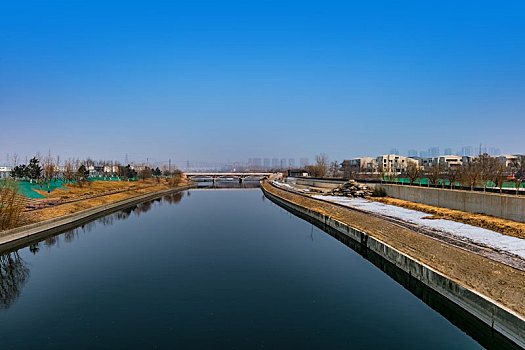 北京市通州区通惠河外滩自然风光