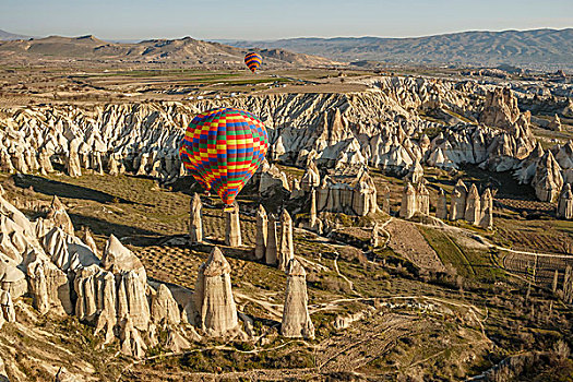 航拍,热气球,卡帕多西亚,中安那托利亚,土耳其