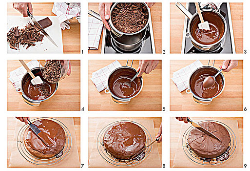融化,巧克力涂层,巧克力,蛋糕