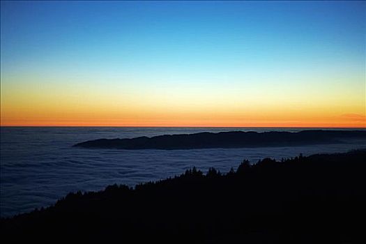 全景,州立公园,雾,山,加利福尼亚,美国