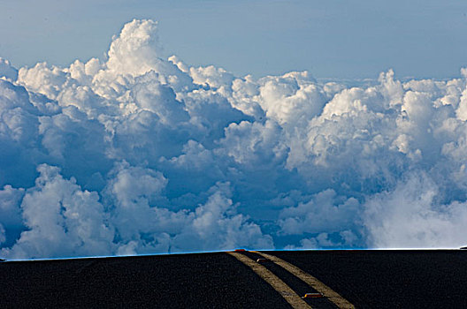 道路,云,火山,毛伊岛,夏威夷,美国