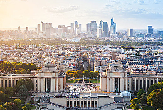 城市,巴黎,风景,西北地区,方向,埃菲尔铁塔,视点