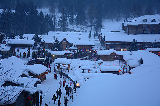 中国东北黑龙江省牡丹江市雪乡风景